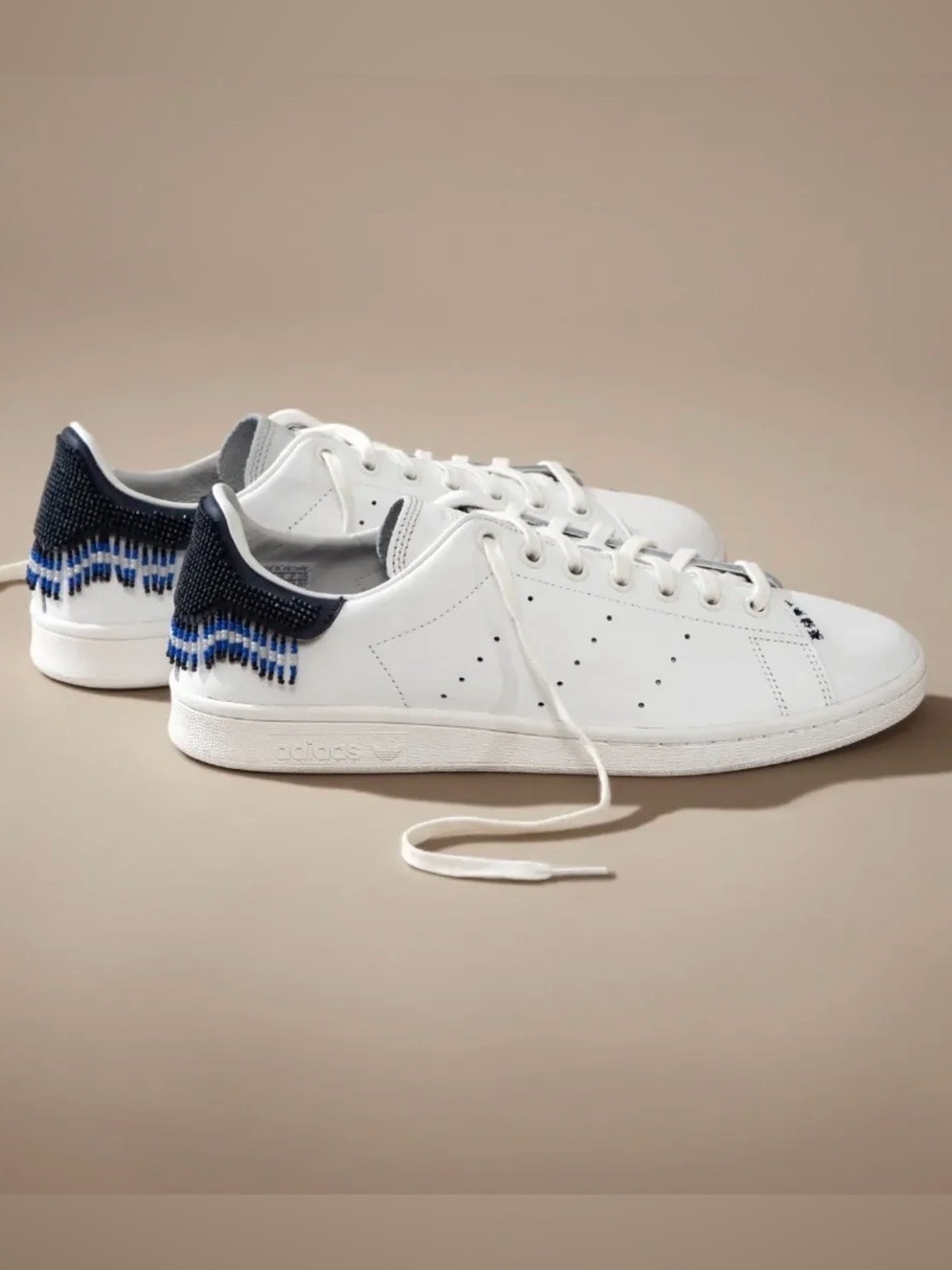 NWT Limited Adidas x CLOT Stan Smith Espadrille Beaded Sneaker Shoes White Blue